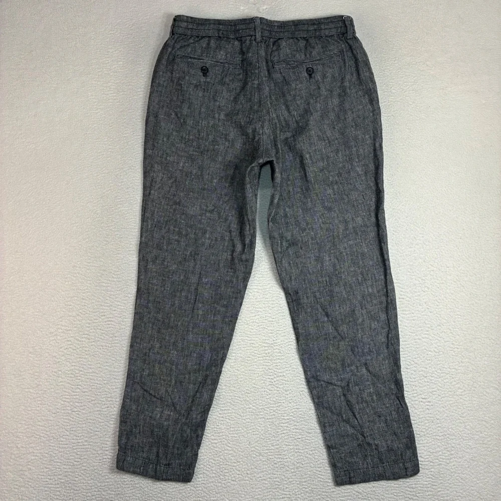 Banana Republic Linen Blend Pants Men 31x27 Black Athletic Chino Summer Cropped